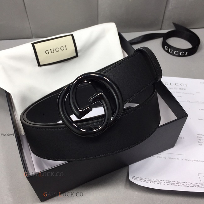 Gucci Classic Men's Belt Soft Leather w Black GG Buckle